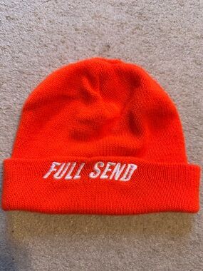 Full Send Kids Beanie in Bright Orange